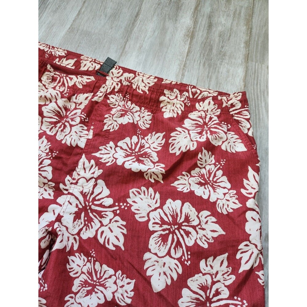 OP Red Hawaiian Floral Board Shorts Men’s 2XL Red White Swim Trunks Surf Beach - Picture 2 of 9